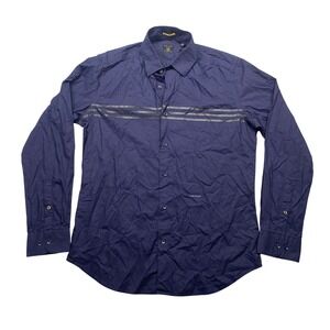 Rare Rabbit Boarder-3 Mens Navy Blue Striped Button Down Shirt Small NWT